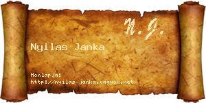 Nyilas Janka névjegykártya